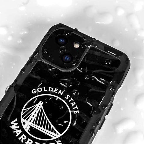 NBA Golden State Warriors Black Animal Print iPhone 15 Waterproof Case